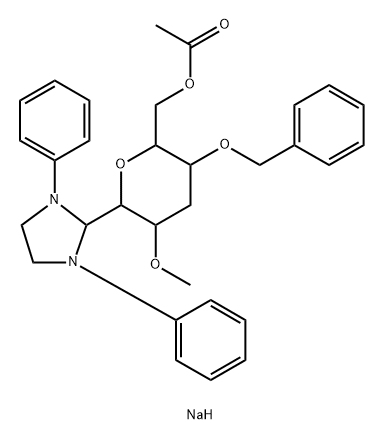 D-ribo-Hexitol, 1,5-anhydro-3-deoxy-1-C-(1,3-diphenyl-2-imidazolidinyl)-2-O-methyl-4-O-(phenylmethyl)-, 6-acetate, monosodium salt, (1S)-
