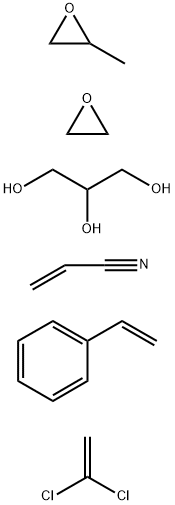 2-Propenenitrile, polymer with 1,1-dichloroethene, ethenylbenzene and methyloxirane polymer with oxirane ether with 1,2,3-propanetriol (3:1)
