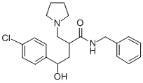 2-Pyrrolidinomethyl-4-(p-chlorophenyl)-4-hydroxybutyric acid benzylami de