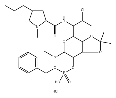 L-threo-α-D-galacto-Octopyranoside, methyl 7-chloro-6,7,8-trideoxy-3, 4-O-(1-methylethylidene)-6-[[(1-methyl-4-propyl-2 -pyrrolidinyl)carbonyl]amino]-1-thio-, 2-(phenylmethyl hydrogen phosphate), monohydrochloride, (2S-trans)-