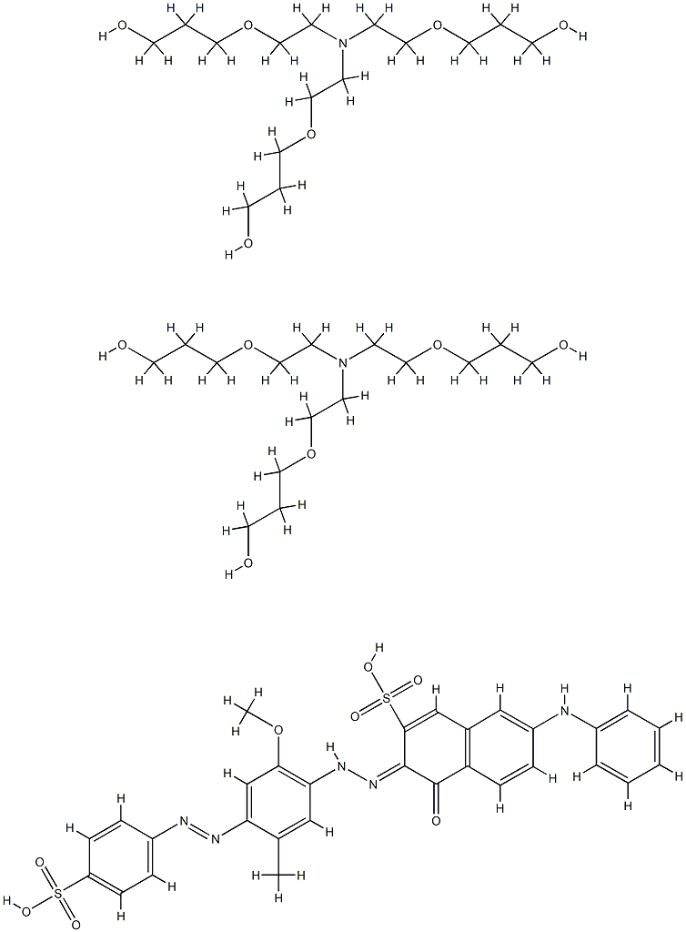 2-Naphthalenesulfonic acid, 4-hydroxy-3-2-methoxy-5-methyl-4-(4-sulfophenyl)azophenylazo-7-(phenylamino)-, compd. with nitrilotris(2,1-ethanediyloxy)trispropanol (1:2)