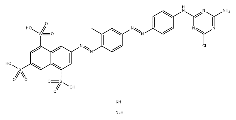 7-[4-[4-(4-Amino-6-chloro-1,3,5-triazin-2-yl) phenylazo]-o-tolylazo]naphthalene-1,3,5- trisulfonic acid, potassium and sodium salts (1:2)