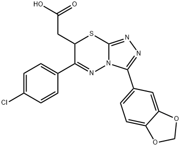 7H-1,2,4-Triazolo(3,4-b)(1,3,4)thiadiazine-7-acetic acid, 3-(1,3-benzo dioxol-5-yl)-6-(4-chlorophenyl)-