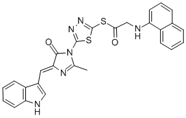 Ethanethioic acid, (naphthalenylamino)-, S-(5-(4,5-dihydro-4-((1H-indo l-3-yl)methylene)-2-methyl-5-oxo-1H-imidazol-1-yl)-1,3,4-thiadiazol-2- yl) ester