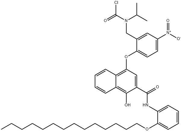 4-(2-(N-CHLOROCARBONYL-N-ISOPROPYL)AMINOMETHYL-4-NITRO)PHENOXY-1-HYDROXY-N-(2-TETRADECYLOXYPHENYL)-2-NAPHTHALENE CARBOXAMIDE