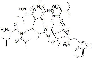 acetyl-tryptophyl-isoleucyl-alanyl-aminoisobutyryl-isoleucyl-valyl-aminoisobutyryl-leucyl-aminoisobutyryl-proline methyl ester