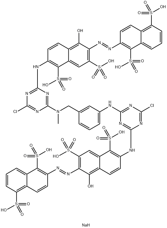 1,5-Naphthalenedisulfonic acid, 2-6-4-chloro-6-3-4-chloro-6-6-(1,5-disulfo-2-naphthalenyl)azo-5-hydroxy-1,7-disulfo-2-naphthalenylamino-1,3,5-triazin-2-ylaminophenylmethylmethylamino-1,3,5-triazin-2-ylamino-1-hydroxy-3,5-disulfo-2-naphthalenylazo-, sodium