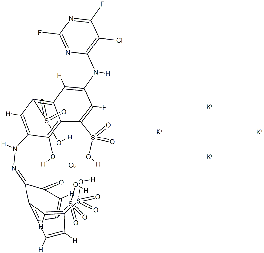 [7-[(5-氯-2,6-二氟-4-嘧啶基)氨基]-4-羟基-3-[(2-羟基-4,7-二磺基-1-萘基)偶氮]-1,5-萘二磺酸合(6-)]铜酸(4-)四钾盐