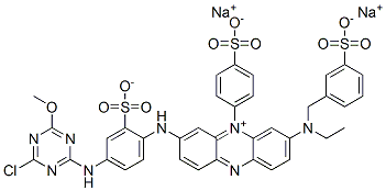 dihydrogen 3-[[4-[(4-chloro-6-methoxy-1,3,5-triazin-2-yl)amino]-2-sulphonatophenyl]amino]-7-[ethyl[(3-sulphonatophenyl)methyl]amino]-5-(4-sulphonatophenyl)phenazinium, disodium salt