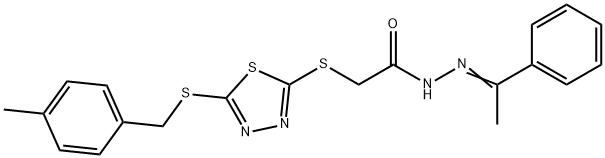 2-({5-[(4-methylbenzyl)sulfanyl]-1,3,4-thiadiazol-2-yl}sulfanyl)-N'-[(1Z)-1-phenylethylidene]acetohydrazide