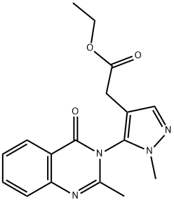 ethyl 2-[1-methyl-5-(2-methyl-4-oxo-quinazolin-3-yl)pyrazol-4-yl]aceta te