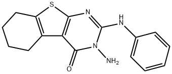 (1)Benzothieno(2,3-d)pyrimidin-4(3H)-one, 5,6,7,8-tetrahydro-3-amino-2 -(phenylamino)-