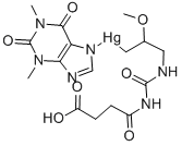 3-[3-(3-Carboxypropionyl)ureido]-2-methoxypropyl(1,2,3,6-tetrahydro-1,3-dimethyl-2,6-dioxo-7H-purin-7-yl)mercury(II)
