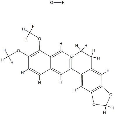 Benzog-1,3-benzodioxolo5,6-aquinolizinium, 5,6-dihydro-9,10-dimethoxy-, hydroxide