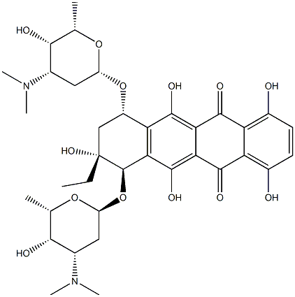 (7R)-8-Ethyl-7,8,9,10-tetrahydro-1,4,6,8α,11-pentahydroxy-7β,10α-bis[[2,3,6-trideoxy-3-(dimethylamino)-α-L-lyxo-hexopyranosyl]oxy]-5,12-naphthacenedione