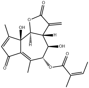 (Z)-2-Methyl-2-butenoic acid (3aR)-2,3,3a,4,5,7,9a,9bα-octahydro-4β,9aβ-dihydroxy-6,9-dimethyl-3-methylene-2,7-dioxoazuleno[4,5-b]furan-5α-yl ester