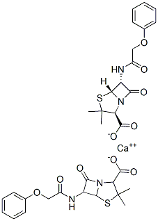 calcium [2S-cis(2alpha,5alpha,6beta)]-bis[3,3-dimethyl-7-oxo-6-[(phenoxyacetyl)amino]-4-thia-1-azabicyclo[3.2.0]heptane-2-carboxylate]