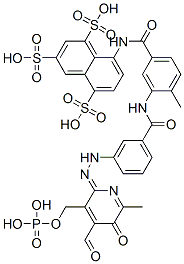 8-[[3-[[3-[(2Z)-2-[4-formyl-6-methyl-5-oxo-3-(phosphonooxymethyl)pyrid in-2-ylidene]hydrazinyl]benzoyl]amino]-4-methyl-benzoyl]amino]naphthal ene-1,3,5-trisulfonic acid