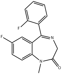 1-Methyl-5-(2-fluorophenyl)-7-fluoro-1,3-dihydro-2H-1,4-benzodiazepine-2-one