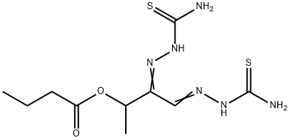 3,4-bis(carbamothioylhydrazinylidene)butan-2-yl butanoate