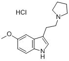 Indole, 5-methoxy-3-(2-pyrrolidinylethyl)-, hydrochloride