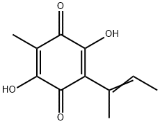 2,5-Cyclohexadiene-1,4-dione,2,5-dihydroxy-3-methyl-6-(1-methyl-1-propenyl)-(9CI)