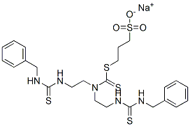 sodium 7-[2-[[(benzylamino)thioxomethyl]amino]ethyl]-1-phenyl-3,8-dithioxo-9-thia-2,4,7-triazadodecane-12-sulphonate