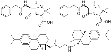 4-Thia-1-azabicyclo[3.2.0]heptane-2-carboxylic acid, 3,3-dimethyl-7-oxo-6-[(phenylacetyl)amino]- [2S-(2alpha,5alpha,6beta)]-, compd. with [1R-[1alpha(1R*,4aS*,10aR*),4abeta,10aalpha]]-N,N'-bis[[1,2,3,4,4a,9,10,10a-octahydro-1,4a-dimethyl-7-