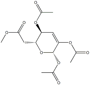.beta.-D-erythro-Hex-2-enopyranose, 3-deoxy-, tetraacetate