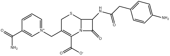Pyridinium, 1-7-2-(p-aminophenyl)acetamido-2-carboxy-8-oxo-5-thia-1-azabicyclo4.2.0oct-2-en-3-ylmethyl-3-carbamoyl-, hydroxide, inner salt