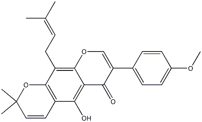 3-(4-Methoxyphenyl)-5-hydroxy-8,8-dimethyl-10-prenyl-4H,8H-benzo[1,2-b:5,4-b']dipyran-4-one