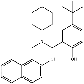1-[[cyclohexyl-[(2-hydroxy-5-tert-butyl-phenyl)methyl]amino]methyl]nap hthalen-2-ol