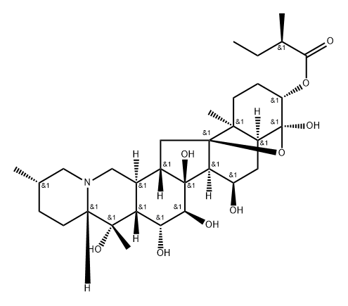 4α,9-Epoxycevane-3β,4,7α,14,15α,16β,20-heptol 3-[(R)-2-methylbutanoate]