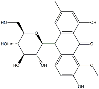 10-β-D-Glucopyranosyl-2,8-dihydroxy-1-methoxy-6-methylanthracen-9(10H)-one