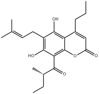 4-Propyl-5,7-dihydroxy-6-(3-methyl-2-butenyl)-8-(2-methylbutyryl)-2H-1-benzopyran-2-one