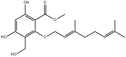 2-[[(E)-3,7-Dimethylocta-2,6-dienyl]oxy]-4,6-dihydroxy-3-(hydroxymethyl)benzoic acid methyl ester