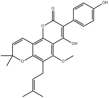 4-Hydroxy-3-(4-hydroxyphenyl)-5-methoxy-8,8-dimethyl-6-(3-methyl-2-butenyl)-2H,8H-benzo[1,2-b:3,4-b']dipyran-2-one