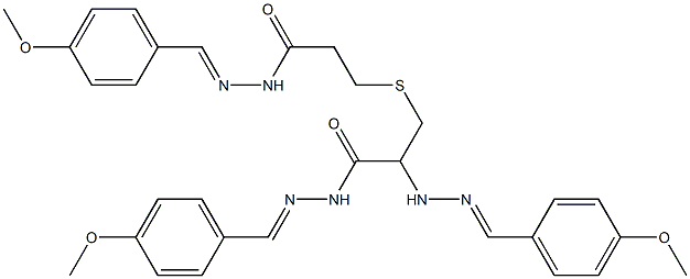 N-[(4-methoxyphenyl)methylideneamino]-3-[2-[[(4-methoxyphenyl)methylid eneamino]carbamoyl]ethylsulfanyl]propanamide