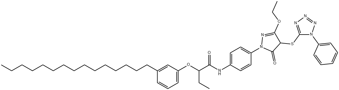 N-[4-[[3-Ethoxy-4,5-dihydro-5-oxo-4-[(1-phenyl-1H-tetrazol-5-yl)thio]-1H-pyrazol]-1-yl]phenyl]-2-(3-pentadecylphenoxy)butanamide