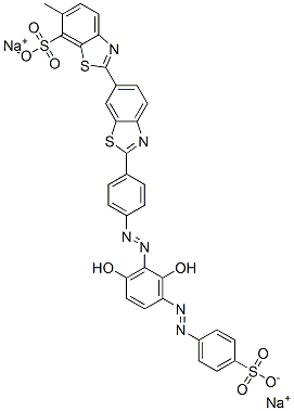 DISODIUM 2'-[4-[[2,6-DIHYDROXY-3-[(4-SULPHONATOPHENYL)AZO]PHENYL]AZO]PHENYL]-6-METHYL[2,6'-BIBENZOT