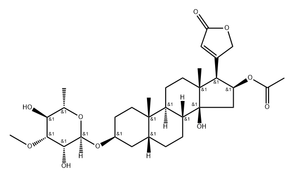 16β-Acetoxy-3β-[(6-deoxy-3-O-methyl-α-L-mannopyranosyl)oxy]-14-hydroxy-5β-card-20(22)-enolide