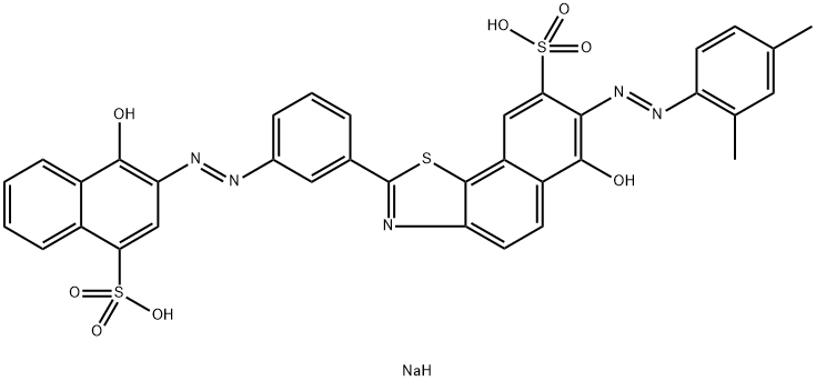 2-[3-[(1-Hydroxy-4-sodiosulfo-2-naphthalenyl)azo]phenyl]-6-hydroxy-7-[(2,4-dimethylphenyl)azo]naphtho[2,1-d]thiazole-8-sulfonic acid sodium salt
