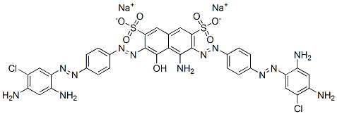 4-Amino-3,6-bis[[4-[(2,4-diamino-5-chlorophenyl)azo]phenyl]azo]-5-hydroxynaphthalene-2,7-disulfonic acid disodium salt