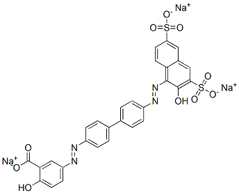 2-Hydroxy-5-[[4'-[(2-hydroxy-3,6-disulfo-1-naphtyl)azo]-1,1'-biphenyl-4-yl]azo]benzoic acid trisodium salt