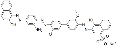 3-[[4'-[[2-Amino-4-[(2-hydroxy-1-naphthalenyl)azo]phenyl]azo]-3,3'-dimethoxy[1,1'-biphenyl]-4-yl]azo]-4-hydroxynaphthalene-1-sulfonic acid sodium salt