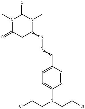 6-[(2Z)-2-[[4-[bis(2-chloroethyl)amino]phenyl]methylidene]hydrazinyl]- 1,3-dimethyl-pyrimidine-2,4-dione