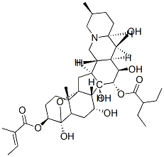 Cevane-3,4,7,14,15,16,20-heptol, 4,9-epoxy-, 15-(2-ethylbutanoate) 3-(2-methyl-2-butenoate), 3.beta.(Z),4.alpha.,7.alpha.,15.alpha.(R),16.beta.-
