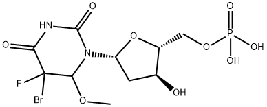 5-Uridylic acid, 5-bromo-2-deoxy-5-fluoro-5,6-dihydro-6-methoxy-