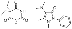 5,5-diethyl-1,3-diazinane-2,4,6-trione: 4-dimethylamino-1,5-dimethyl-2 -phenyl-pyrazol-3-one