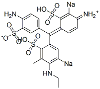 N-[4-[(4-Amino-3-sulfonatophenyl)(4-ethylamino-3-methyl-5-sodiosulfophenyl)methylene]-2-sodiosulfo-2,5-cyclohexadien-1-ylidene]aminium